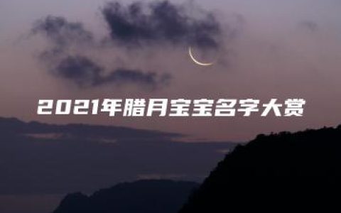 2021年腊月宝宝名字大赏