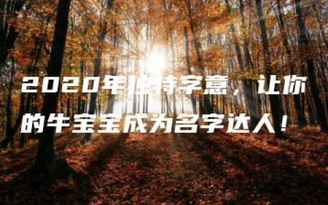 2020年独特字意，让你的牛宝宝成为名字达人！