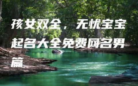 孩女双全，无忧宝宝起名大全免费网名男篇