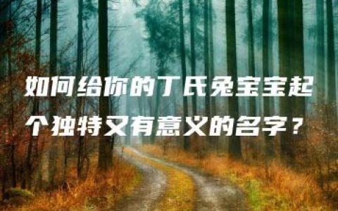 如何给你的丁氏兔宝宝起个独特又有意义的名字？