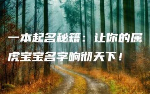 一本起名秘籍：让你的属虎宝宝名字响彻天下！