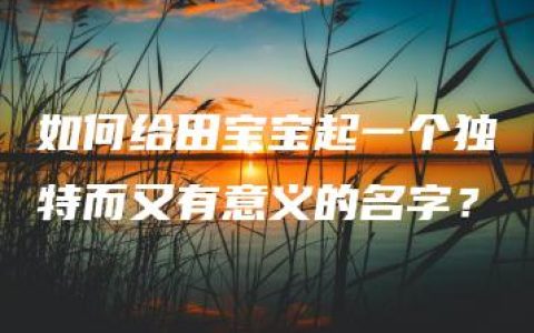 如何给田宝宝起一个独特而又有意义的名字？