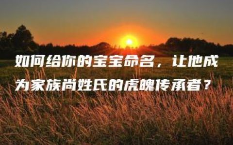 如何给你的宝宝命名，让他成为家族尚姓氏的虎魄传承者？