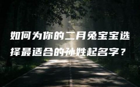 如何为你的二月兔宝宝选择最适合的孙姓起名字？