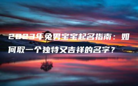 2023年兔男宝宝起名指南：如何取一个独特又吉祥的名字？