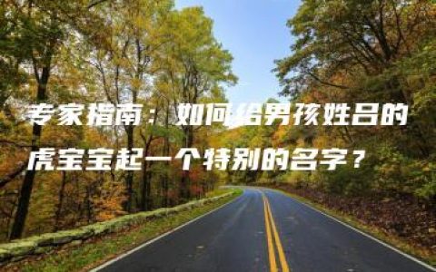 专家指南：如何给男孩姓吕的虎宝宝起一个特别的名字？