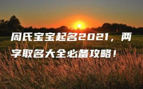 周氏宝宝起名2021，两字取名大全必备攻略！