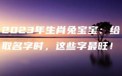 2023年生肖兔宝宝：给取名字时，这些字最旺！