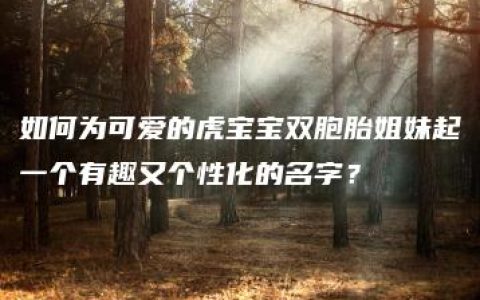 如何为可爱的虎宝宝双胞胎姐妹起一个有趣又个性化的名字？