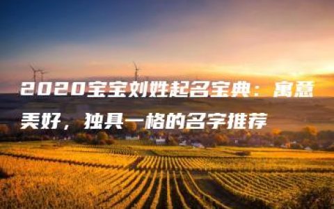 2020宝宝刘姓起名宝典：寓意美好，独具一格的名字推荐