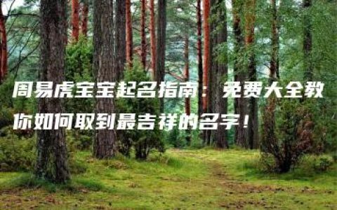 周易虎宝宝起名指南：免费大全教你如何取到最吉祥的名字！