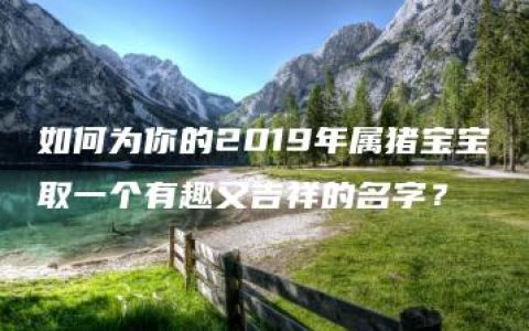 如何为你的2019年属猪宝宝取一个有趣又吉祥的名字？