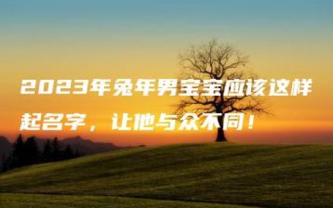 2023年兔年男宝宝应该这样起名字，让他与众不同！