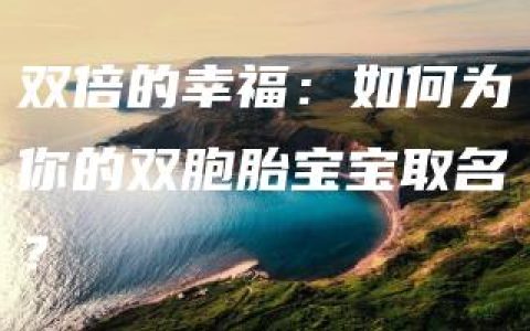 双倍的幸福：如何为你的双胞胎宝宝取名？