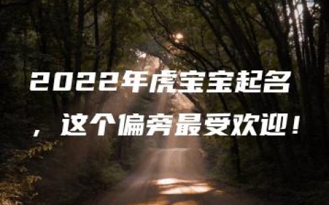 2022年虎宝宝起名，这个偏旁最受欢迎！