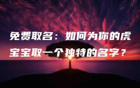 免费取名：如何为你的虎宝宝取一个独特的名字？