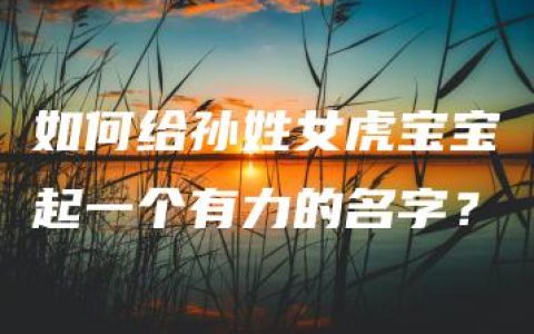 如何给孙姓女虎宝宝起一个有力的名字？