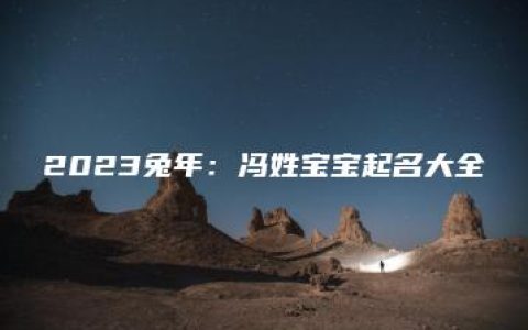 2023兔年：冯姓宝宝起名大全