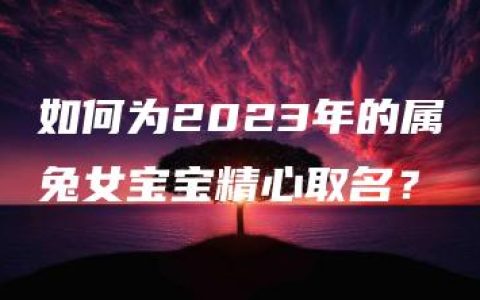 如何为2023年的属兔女宝宝精心取名？