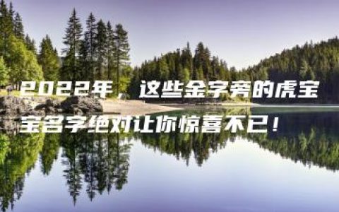 2022年，这些金字旁的虎宝宝名字绝对让你惊喜不已！