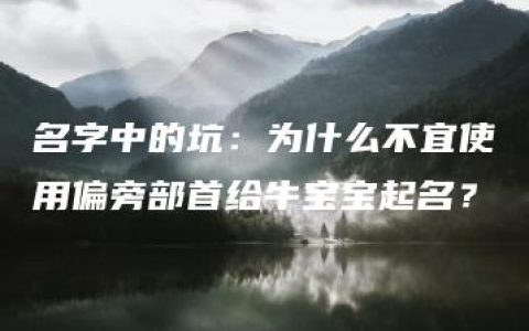 名字中的坑：为什么不宜使用偏旁部首给牛宝宝起名？