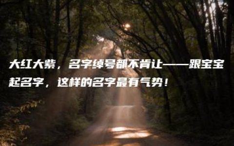 大红大紫，名字绰号都不肯让——跟宝宝起名字，这样的名字最有气势！