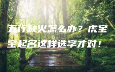 五行缺火怎么办？虎宝宝起名这样选字才对！