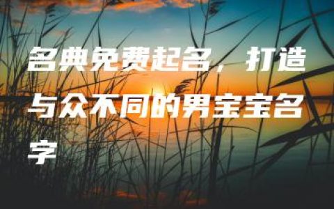 名典免费起名，打造与众不同的男宝宝名字