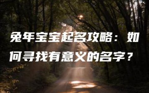 兔年宝宝起名攻略：如何寻找有意义的名字？