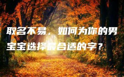 取名不易，如何为你的男宝宝选择最合适的字？