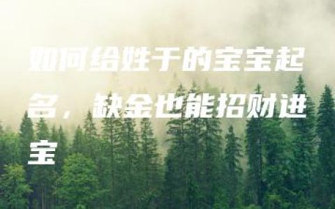 如何给姓于的宝宝起名，缺金也能招财进宝