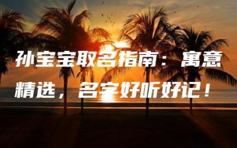 孙宝宝取名指南：寓意精选，名字好听好记！