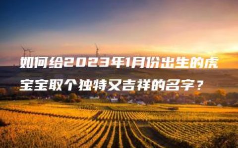 如何给2023年1月份出生的虎宝宝取个独特又吉祥的名字？