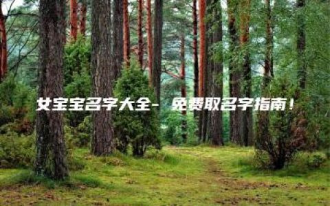 女宝宝名字大全- 免费取名字指南！