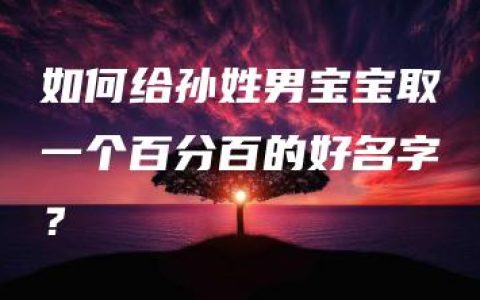 如何给孙姓男宝宝取一个百分百的好名字？