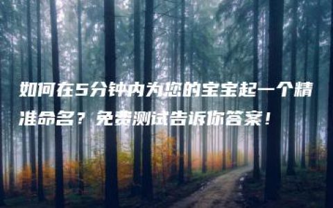 如何在5分钟内为您的宝宝起一个精准命名？免费测试告诉你答案！