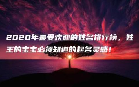 2020年最受欢迎的姓名排行榜，姓王的宝宝必须知道的起名灵感！