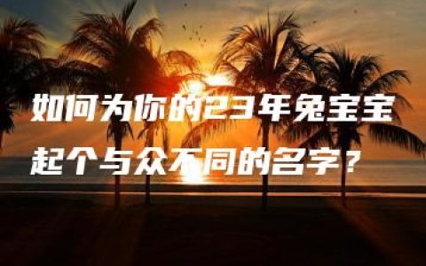 如何为你的23年兔宝宝起个与众不同的名字？