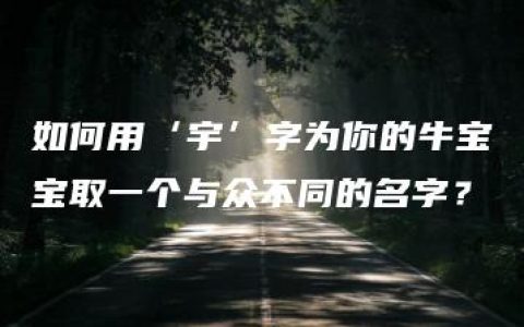 如何用‘宇’字为你的牛宝宝取一个与众不同的名字？