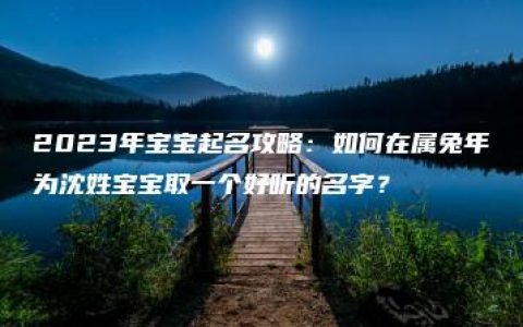 2023年宝宝起名攻略：如何在属兔年为沈姓宝宝取一个好听的名字？