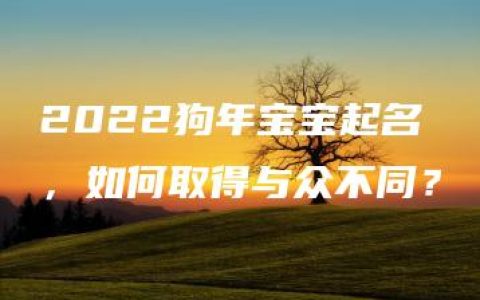 2022狗年宝宝起名，如何取得与众不同？