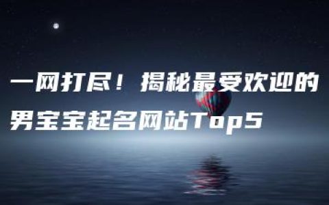 一网打尽！揭秘最受欢迎的男宝宝起名网站Top5