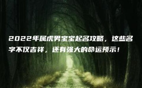 2022年属虎男宝宝起名攻略，这些名字不仅吉祥，还有强大的命运预示！