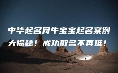 中华起名网牛宝宝起名案例大揭秘！成功取名不再难！