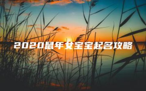 2020鼠年女宝宝起名攻略