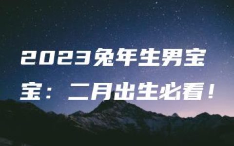 2023兔年生男宝宝：二月出生必看！