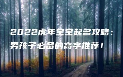 2022虎年宝宝起名攻略：男孩子必备的高字推荐！