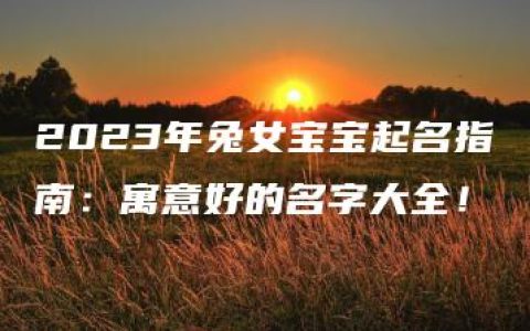 2023年兔女宝宝起名指南：寓意好的名字大全！