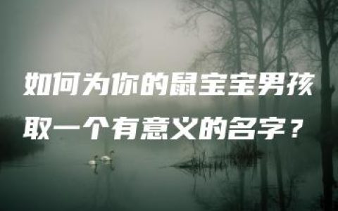 如何为你的鼠宝宝男孩取一个有意义的名字？