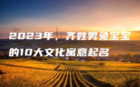 2023年，齐姓男兔宝宝的10大文化寓意起名